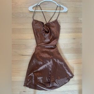 Vici Hazelbrook Satin Cowl Neck Cutout Dress